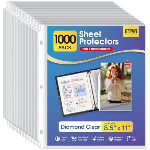 KTRIO 1000 Pack Sheet Protectors