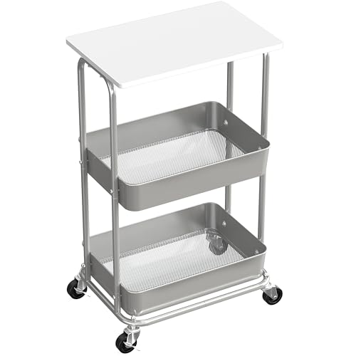SIMPLE HOUSEWARE 2-Tier Rolling Utility Cart