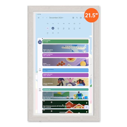 ApoloSign Digital Calendar: Electronic Calendar, Smart Touchscreen Interactive Display for Chore Chart, Family Schedules Planner, Supports All Apps via Google Play (Maple Yellow, 21.5-inch)