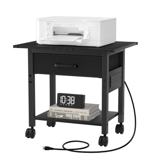 Lerliuo Rolling Printer Stand (Black)