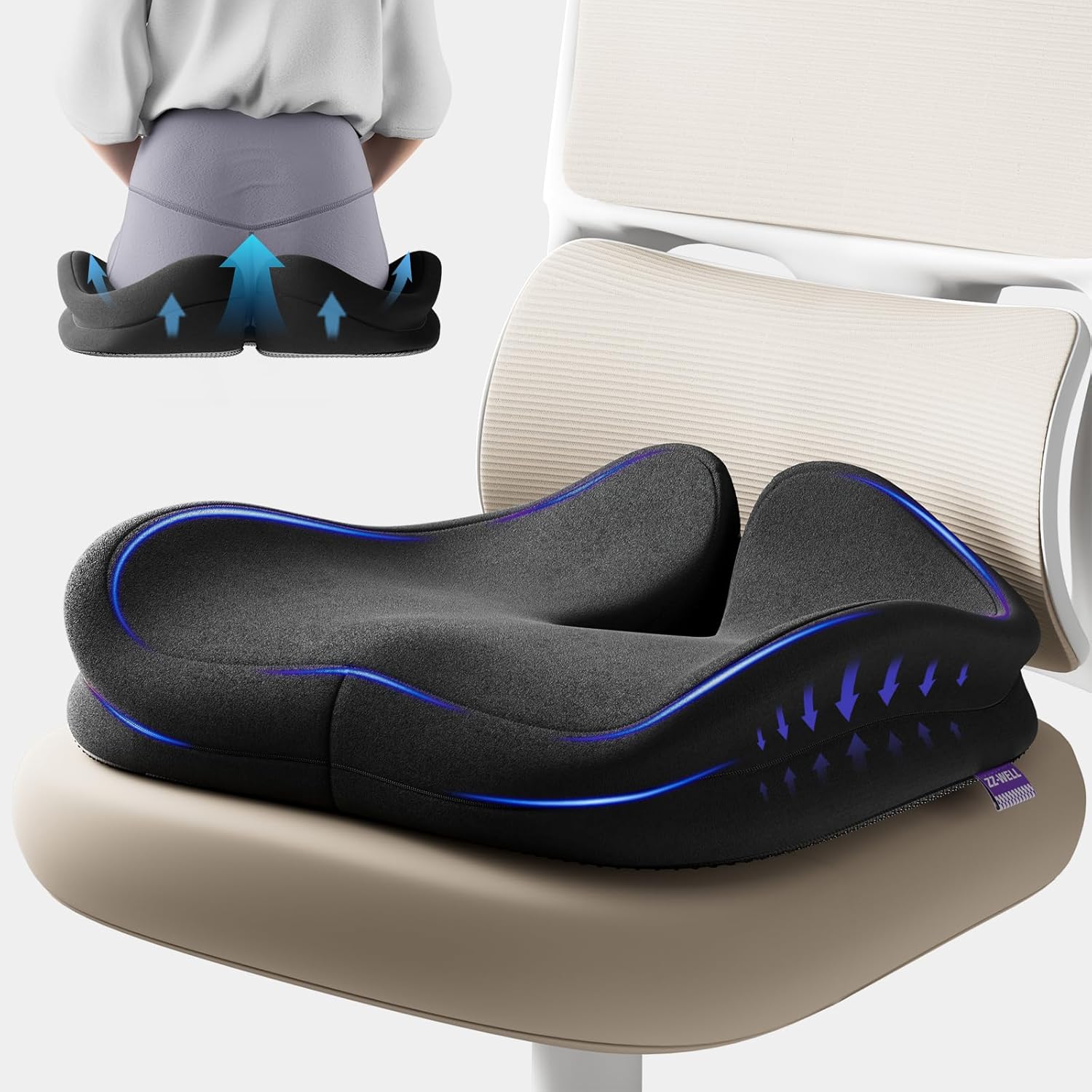 ZZ-WELL Coccyx Memory Foam Cushion