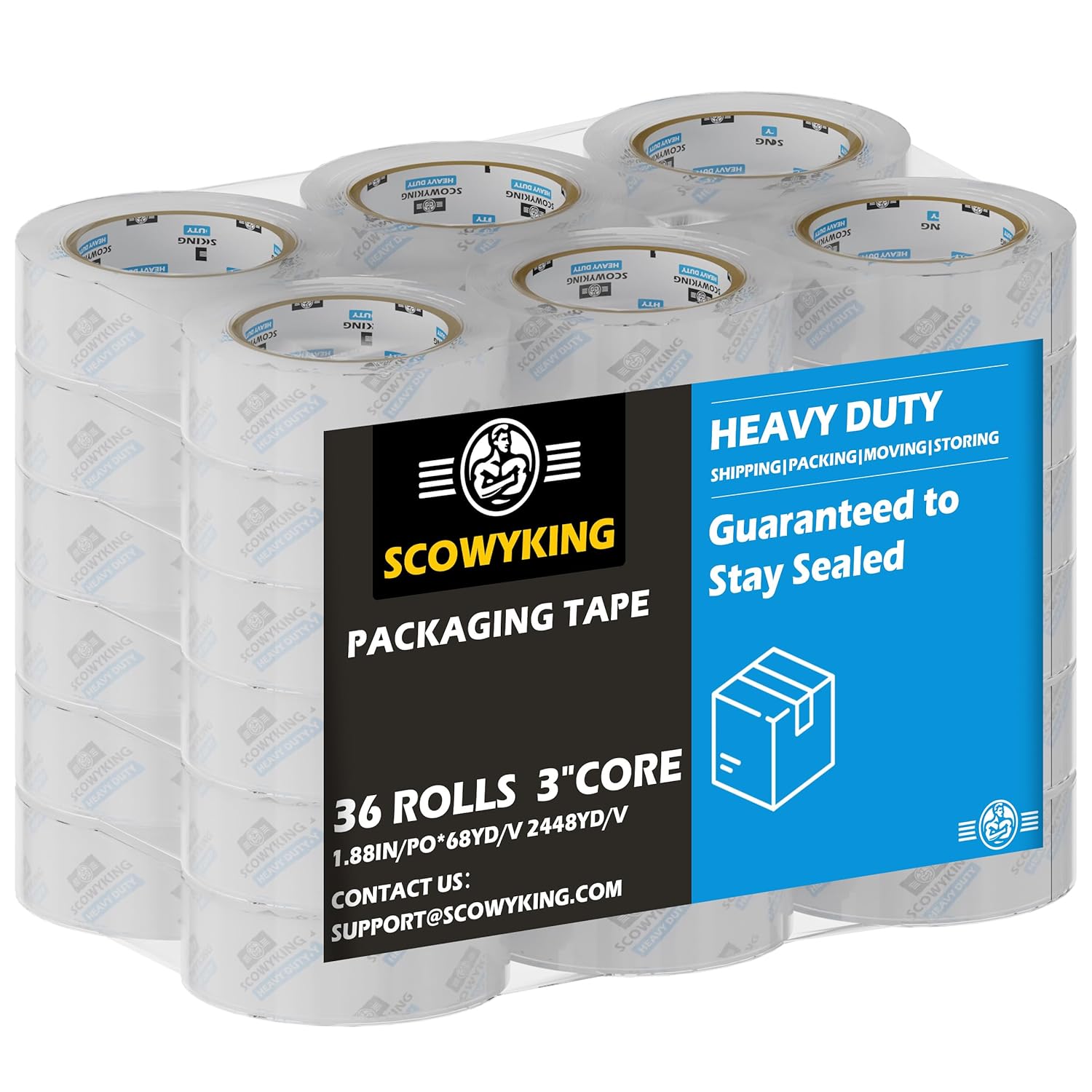 Scowyking Clear Packing Tape 36 Rolls