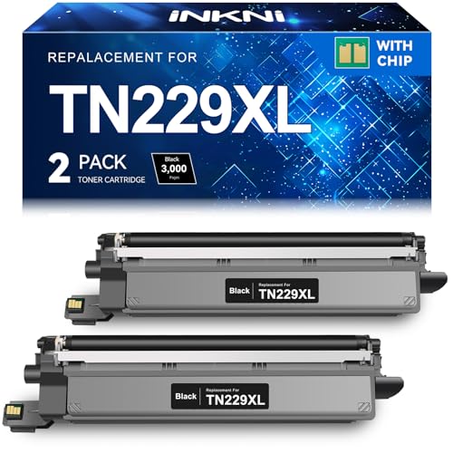 InkNI Compatible Toner Cartridges Replacement for Brother TN229XL Black TN229 TN229XLBK TN-229XL Toner High Yield Work for MFC-L3780CDW MFC-L3720CDW HL-L3280CDW HL-L3220CDW HL-L3300CDW Printer, 2 Pack