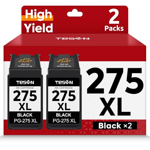 PG-275XL 275XL Black Ink Cartridges Remanufactured Replacement for Canon 275XL 275 PG-275 PG275 XL Black High Yield for PIXMA TR4720 TS3522 TS3500 TR4700 TR4722 TS3720 Printer Ink Cartridge (2 Black)