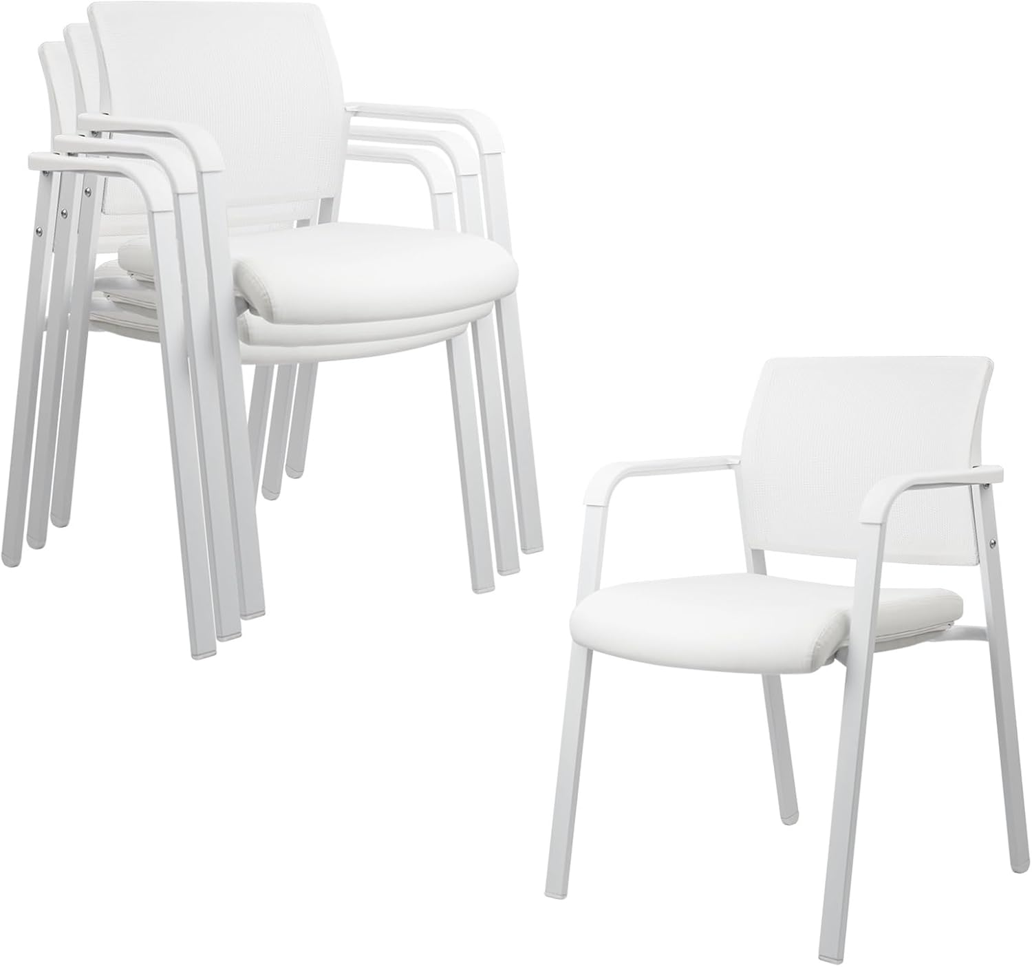 CLATINA Stacking Office Chairs (Set of 4)