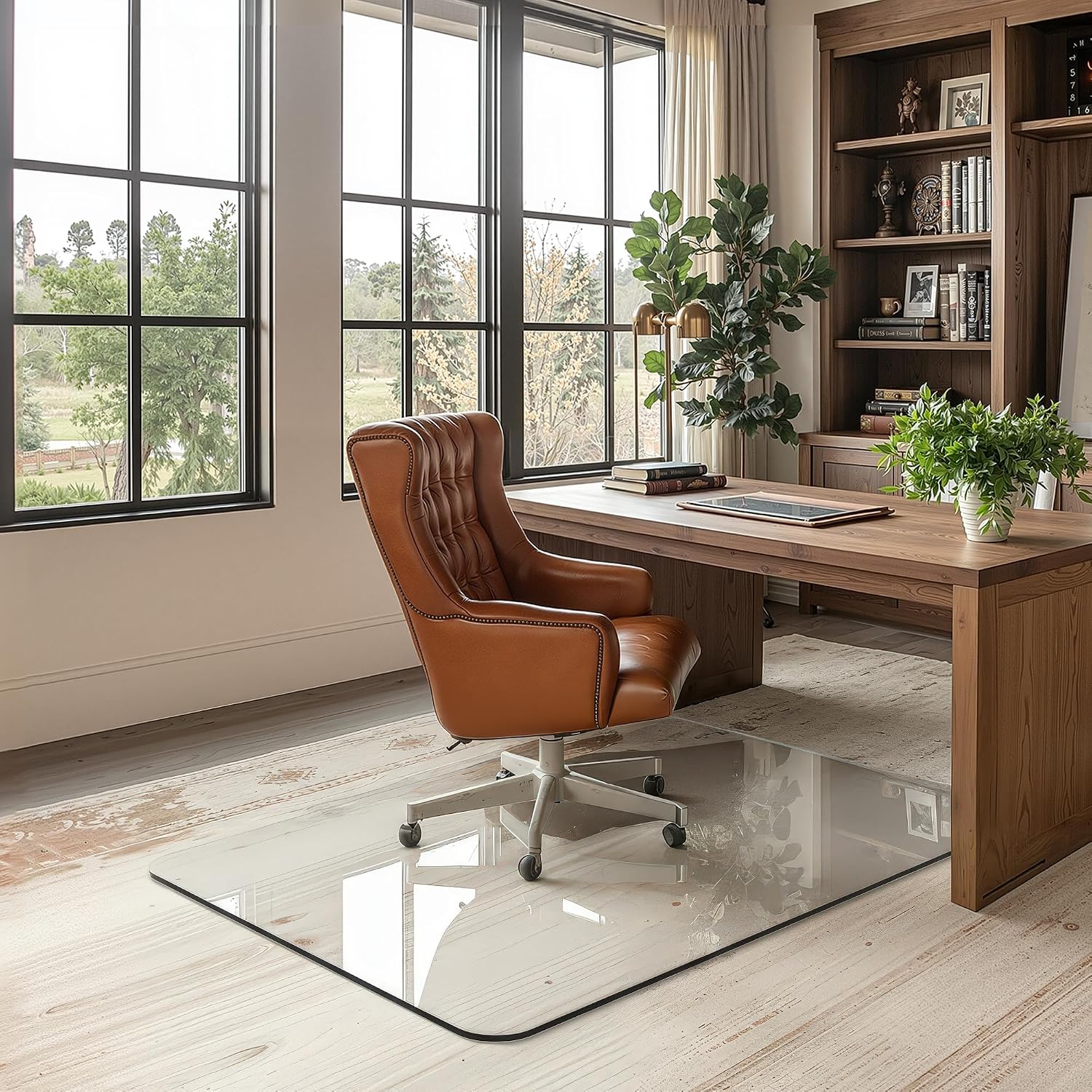 Furnbar Upgraded Tempered Glass Chair Mat