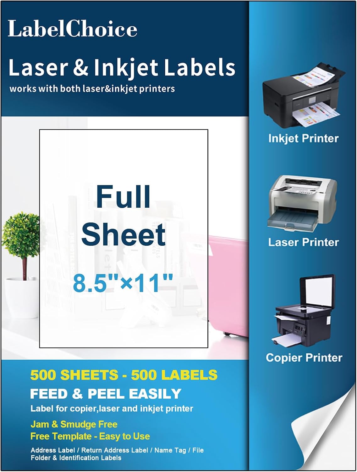 LabelChoice Full Sheet Labels (500)