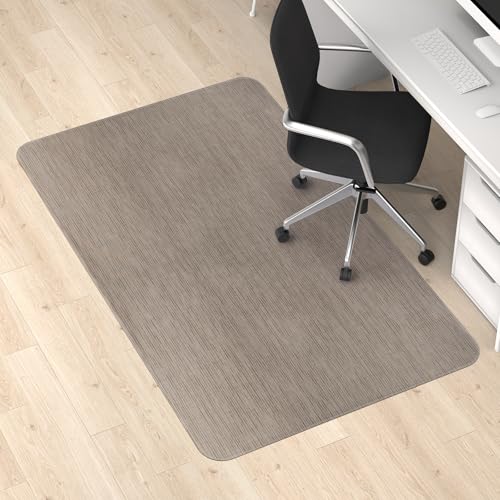 Blvornl Office Chair Mat for Hardwood Floor, 50" x 63" Desk Chair Mat for Hard Wood and Tile Floor, Large Anti-Slip Hard Floor Protector Rolling Chair Mat, PVC Mat Desk Rug for Office Home, Dark Brown