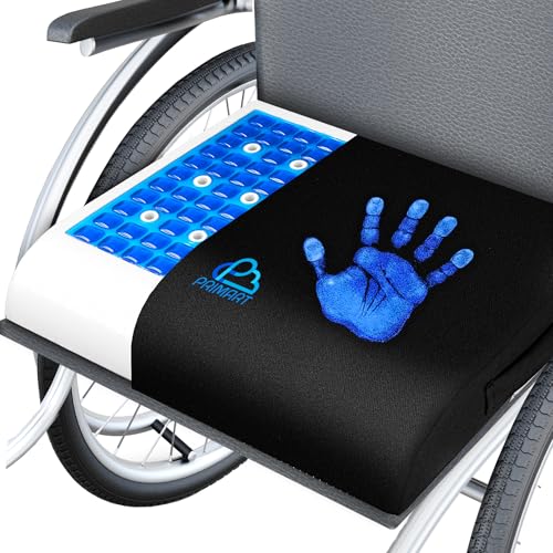 Large Gel Seat Cushion, Memory Foam Seat Cushion for Recliner, Wheelchair, Office Chair, Car, Floor, Dining Chair, Sciatica, Coccyx, Back Pain & Pressure Sore Relief, Design with Ventilation