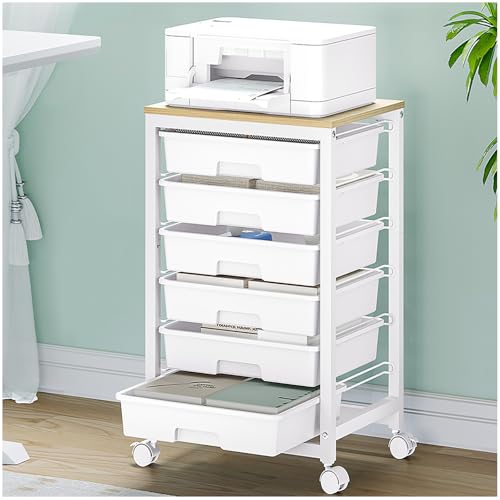 Rolling Storage Utility Cart with 6 Drawers
