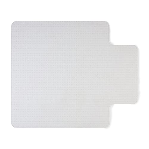 Staples Office Chair Mat, Clear Floor Mats with Lip, Flat-Pile Carpets, Extended Under-Desk Coverage, 53 x 45 Inch, Smooth Glide