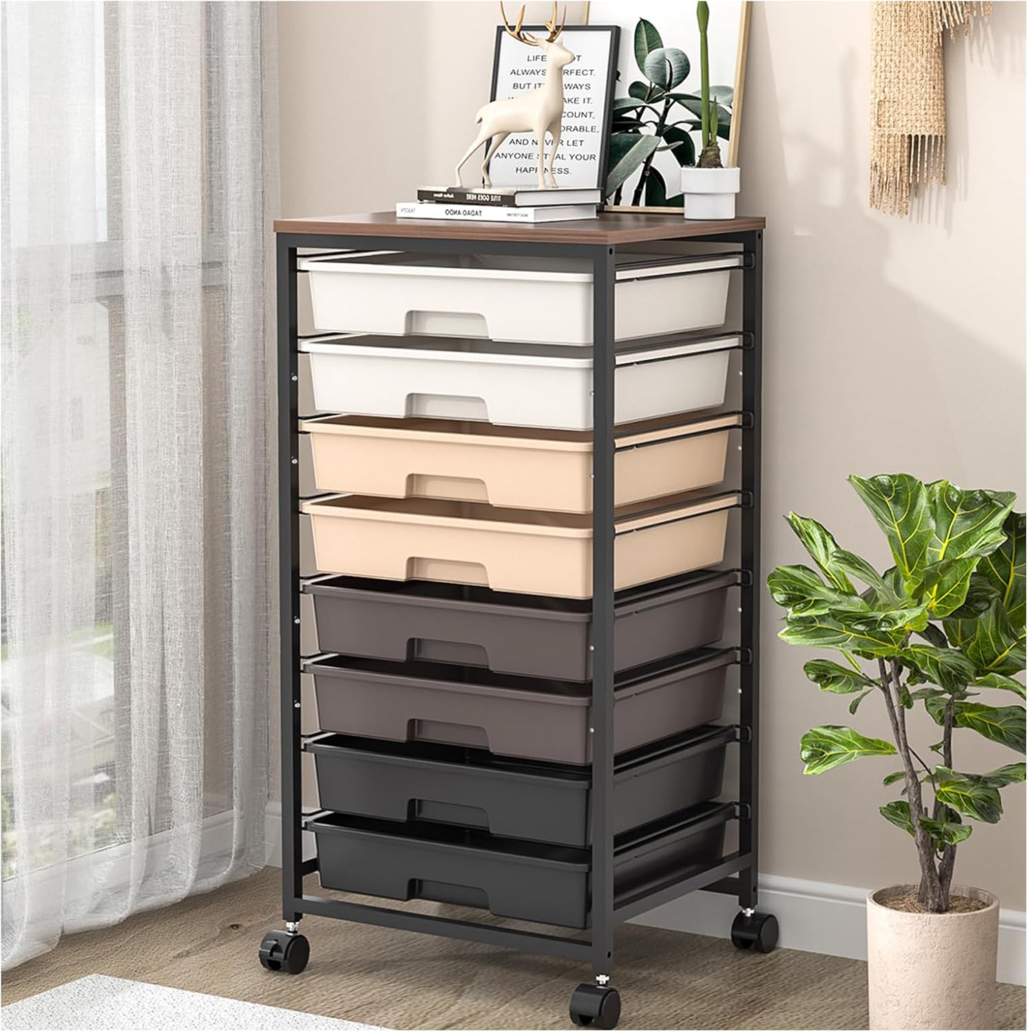 SYKIARIOL 8-Drawer Rolling Cart