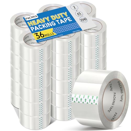 PACKKA Clear Packing Tape (36 Rolls)