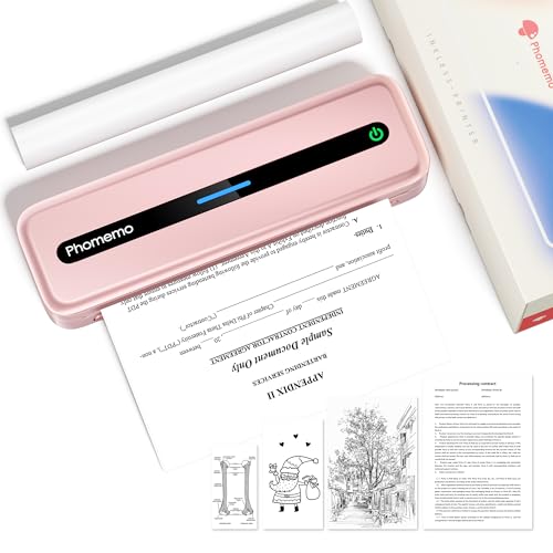 Phomemo Portable Printer, M832 Portable Printers Wireless for Travel, Wireless Thermal Inkless Printer for Office, Home, Compatible with Phone & Laptop