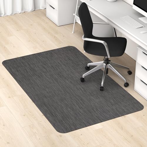 Blvornl Office Chair Mat for Hardwood Floor, 40"x 55" Desk Mat for Hard Wood, Large Anti-Slip Hard Floor Protector Rolling Chair Mat, PVC Mat Desk Rug for Office Home, Black