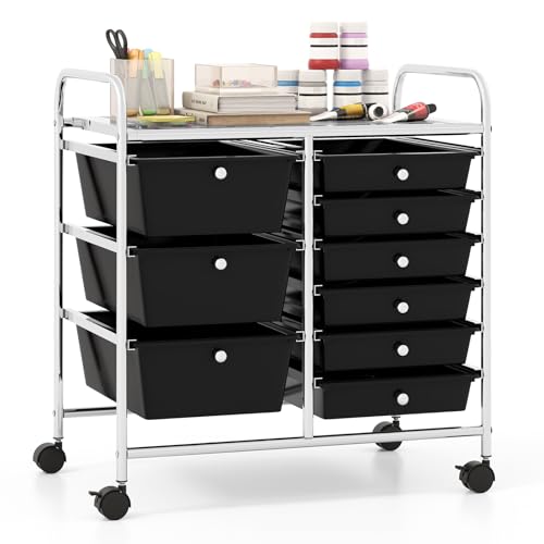 Giantex 9-Drawer Rolling Cart (Black)