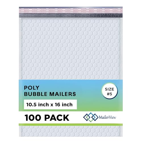 MAILERVIEW Poly Bubble Mailers 10.5x16 (100-pack)