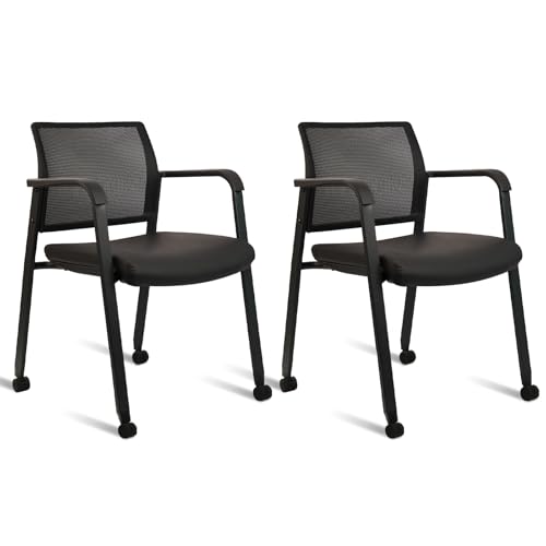 CLATINA Stacking Office Chair with Wheels (2PK)