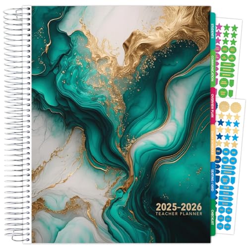 Deluxe Teacher Planner (Teal Gold Marble)