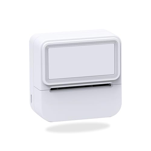 Aixiqee Mini Sticker Printer - Portable Thermal Bluetooth Inkless Sticker Maker Machine Pocket Printer with 10 Rolls Paper, Phone Label Maker for DIY, Photos, Study Notes, Journal, Gift (White)