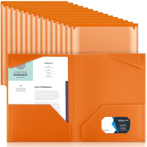 Henoyso 36 Pcs Plastic Folders (Orange)
