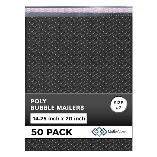 Black Extra Large Poly Bubble Mailers 14.25x20