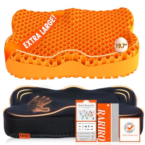 RARIRO Enlarged 19.7" Gel Seat Cushion (Orange)
