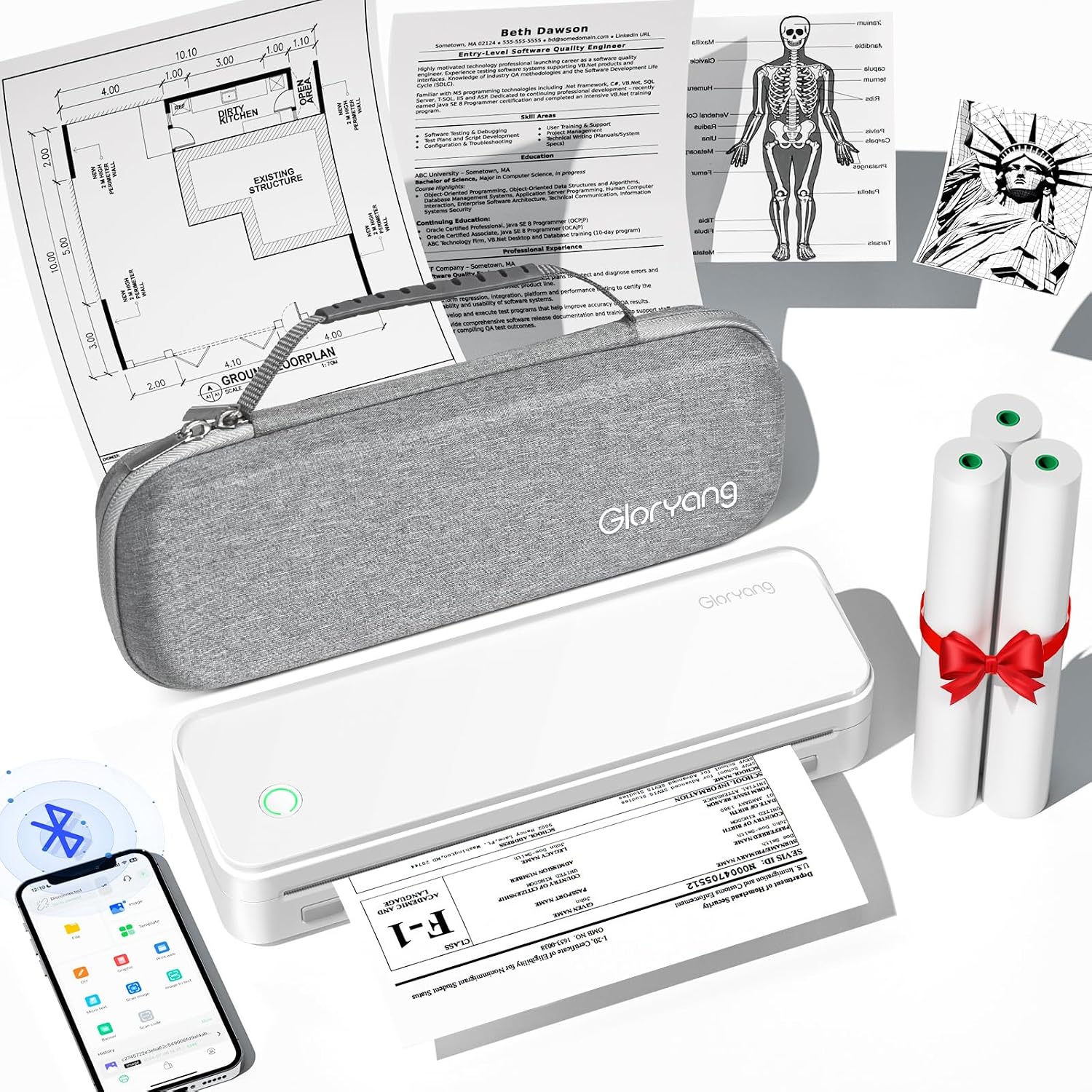 Gloryang Inkless Portable Printer