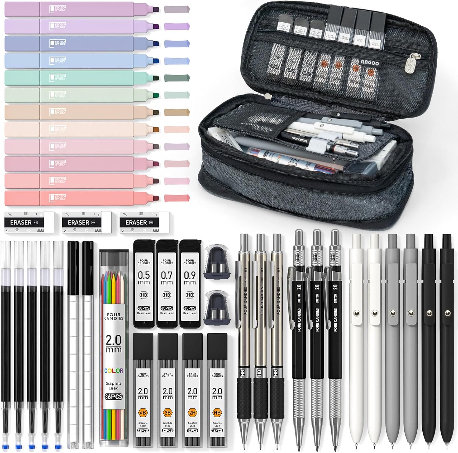 Four Candies 45 PCS School Supplies Kit