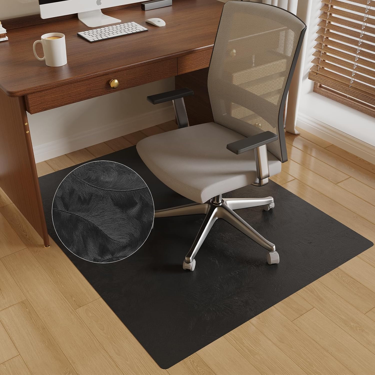 36" x 48" Office Mat with 3D Feather Design