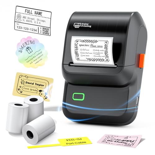 Label Maker with 3 Tapes, M100 Barcode Label Printer, Versatile App with 2000 Icons and 300 Templates, Address Label Printer for Small Business, Office, Home, School, Black
