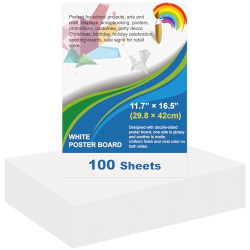 ROOKEA 100 Pcs 11.7" x 16.5" Poster Board
