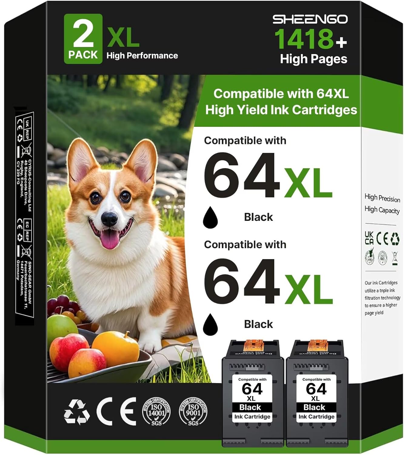 64XL Black Ink Replacement (2-Pack)