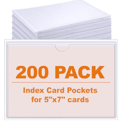 Outus 200 Pack Self Adhesive Label Pockets (5 x 7 Inch)