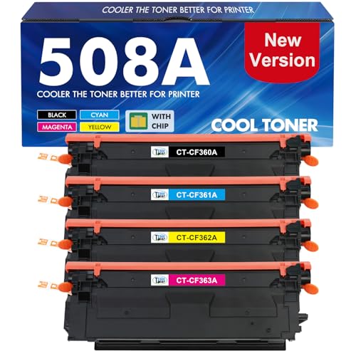 508A M553 Toner Cartridge Set 4-Pack Compatible Replacement for HP 508A 508X Toner for Enterprise M553 M552 553 MFP M577 CF360X CF361X CF362X CF363X (New Version, Black Cyan Magenta Yellow)