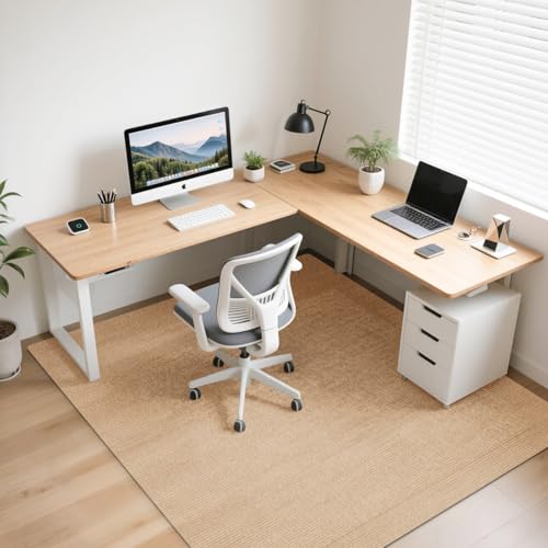 HomeMall 63" x 51" TPR Chair Mat (Khaki)