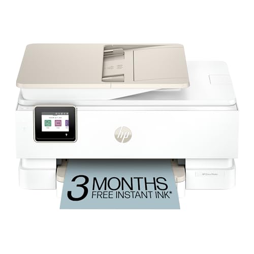 HP Envy Photo 7975 Wireless Color Inkjet Photo Printer, Print, scan, Copy, Easy Setup, Mobile Printing, Best-for-Home, 3 Months of Instant Ink Included, AI-Enabled (B63K3A)