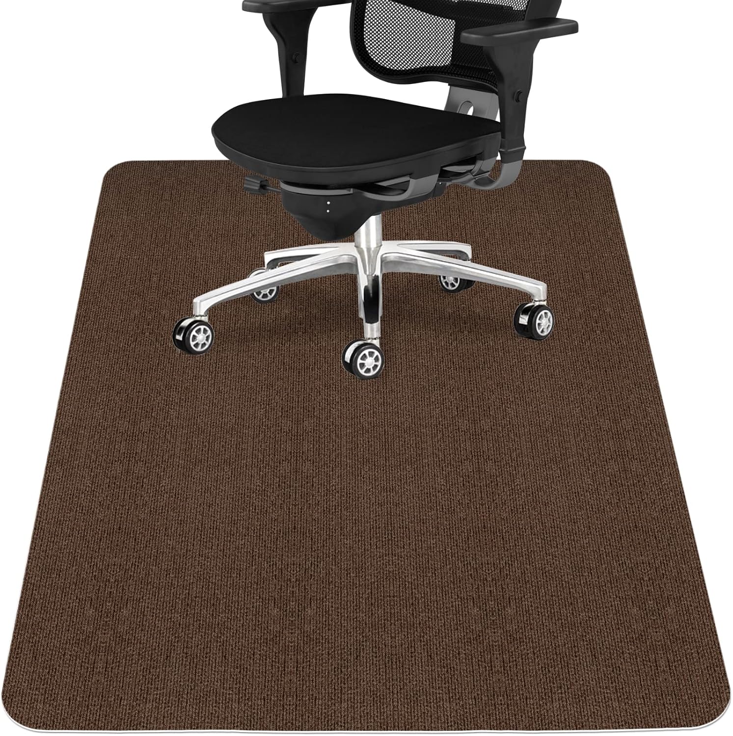 Sycoodeal Office Chair Mat for Hardwood Floor,Office Computer Gaming Chair Mat for Tile Floor,Large Floor Protector Rug,Anti-Slip,Easy to Clean,Coffee(48"x60")