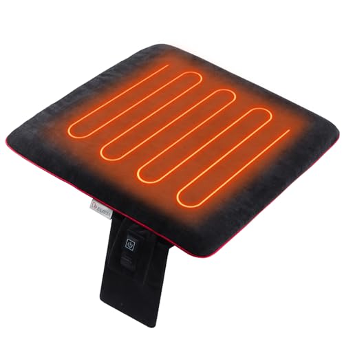 Melissa Portable Heated Seat Cushion with USB, 3 Heat Settings, Foldable Heating Chair Pad for Office, Home, Stadium, outdoor, Camping, Wheelchair  Lightweight & Easy to Carry - 17x17x1.4 inch(Black)