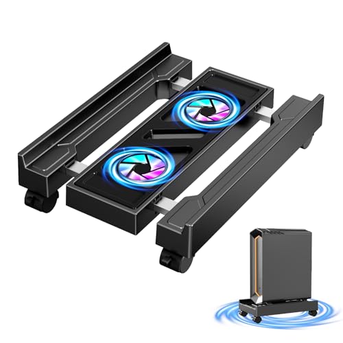 CABTE Adjustable Computer Tower Stand (Fan)