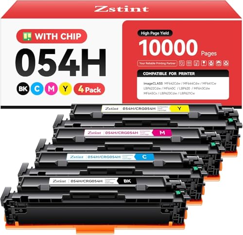 054H 054 Toner Cartridge Set 4-Pack Black Cyan Yellow Magenta Replacement for Canon 054 054H Compatible with Canon Color ImageCLASS MF642Cdw MF644Cdw MF641Cdw LBP622Cdw LBP623Cdw MF641Cw Printer Ink