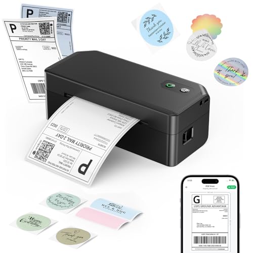 SVANTTO Y42BT Bluetooth Thermal Label Printer, 4x6 Shipping Label Printer for Small Business, Compatible with iOS, Android, Windows, Mac, Amazon, Ebay, Shopify, USPS, UPS, Etsy, Black