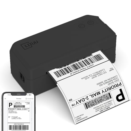 Thermal Shipping Label Printer, 4x6 Bluetooth Label Printer for Shipping Packages Small Business Mailing, Support iOS, Android, Mac, Windows, Chrome, Used for UPS, USPS, Ebay, Etsy, Amazon