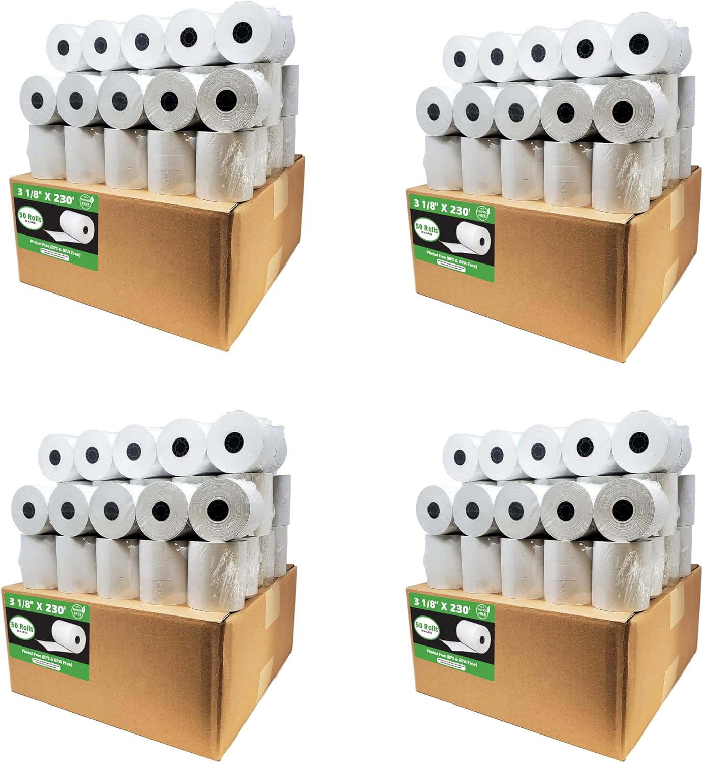 Phenol Free Thermal Paper (200 Rolls) 3 1/8 x 230 Receipt Rolls fits all Clover POS Cash Register Printers, Star Micronics SCP700 TSP100 TSP300 TSP400 (BPA & BPS Free) from BuyRegisterRolls